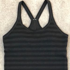 lululemon athletica Black Striped Tank Top